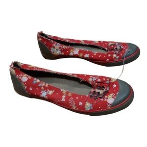 Nomad Flats Shoes 10 SeeSaw Floral Red Casual Dressy Business Work Woman…